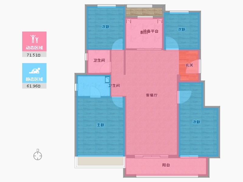 浙江省-台州市-宝龙宏地官河上城-122.45-户型库-动静分区