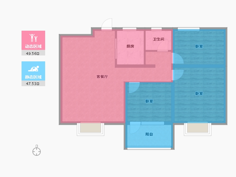 山东省-济宁市-九巨龙龙城水景苑-87.00-户型库-动静分区