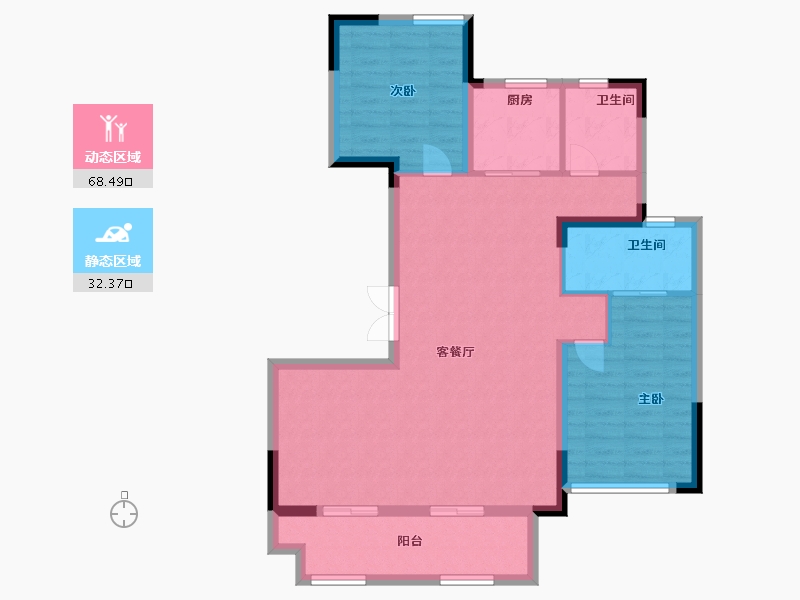 安徽省-蚌埠市-新威·龙门壹品-91.20-户型库-动静分区