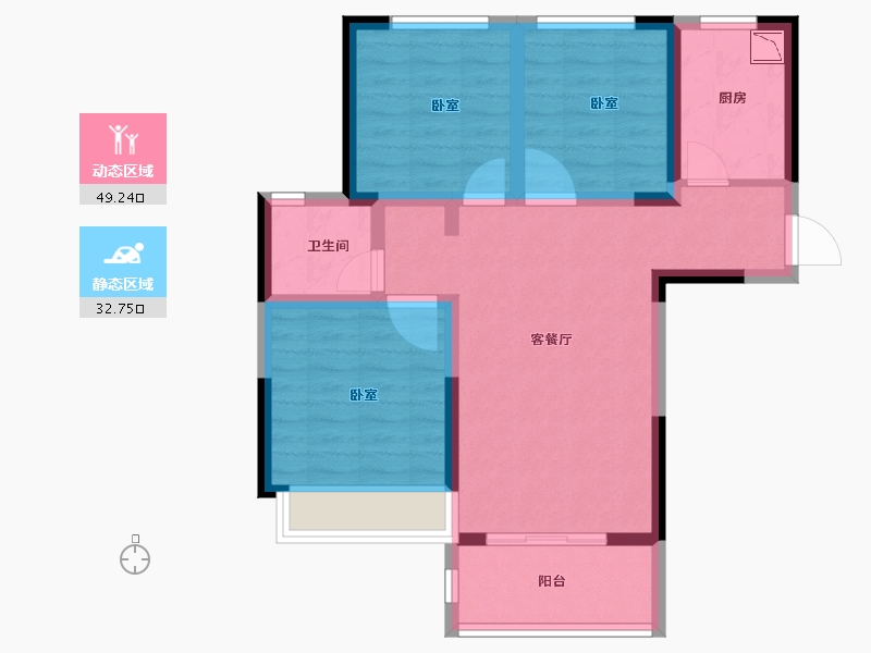 河南省-洛阳市-建业熙和府-72.00-户型库-动静分区