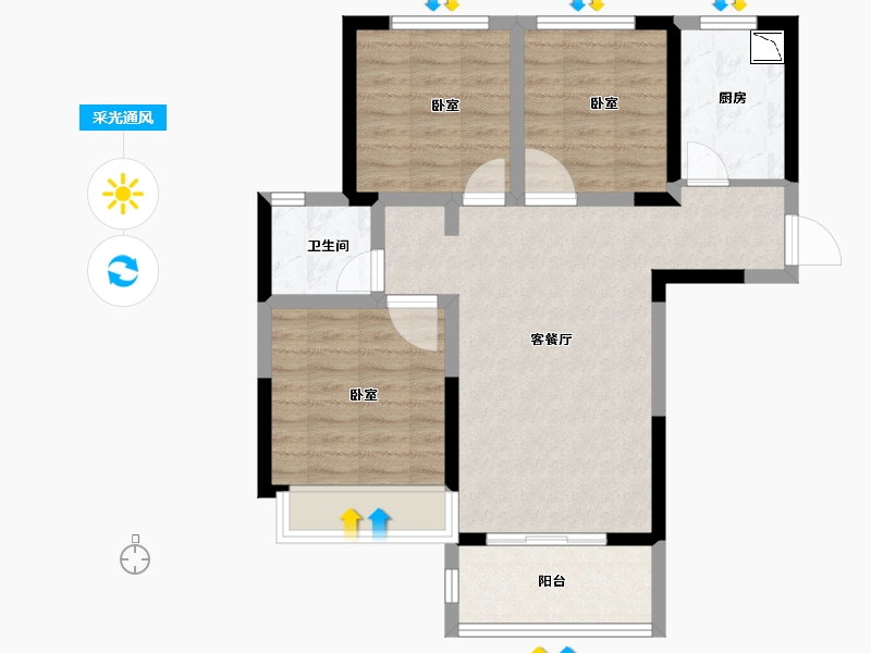 河南省-洛阳市-建业熙和府-72.00-户型库-采光通风