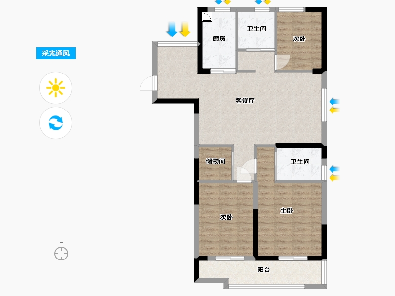 安徽省-蚌埠市-春江花月-94.42-户型库-采光通风