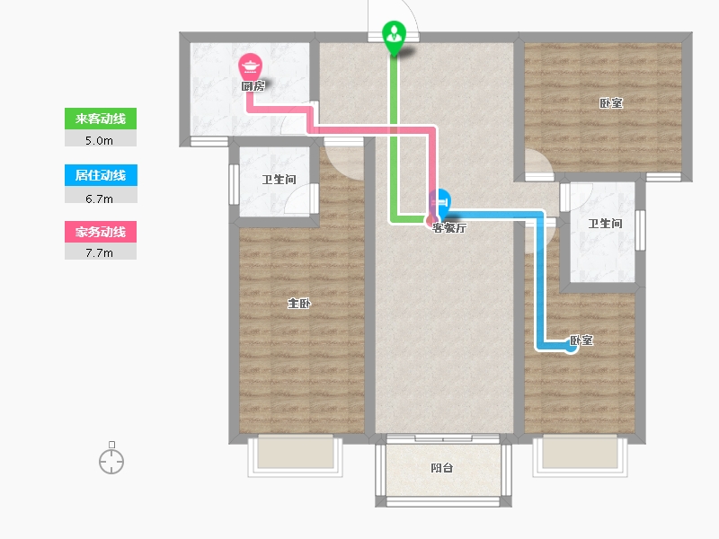 河南省-洛阳市-龙裕·理学新城-98.89-户型库-动静线