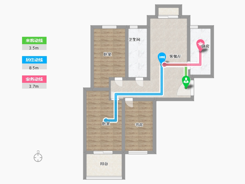 河南省-郑州市-鼎天東尚-69.00-户型库-动静线