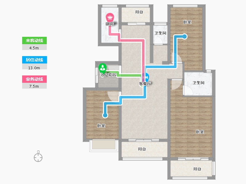 河南省-焦作市-沁阳一号公馆-105.93-户型库-动静线