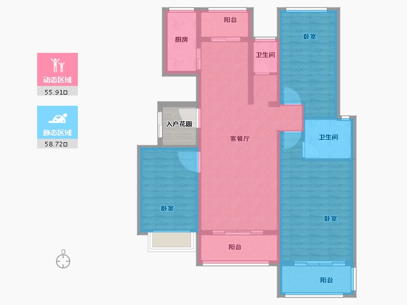 河南省-焦作市-沁阳一号公馆-105.93-户型库-动静分区