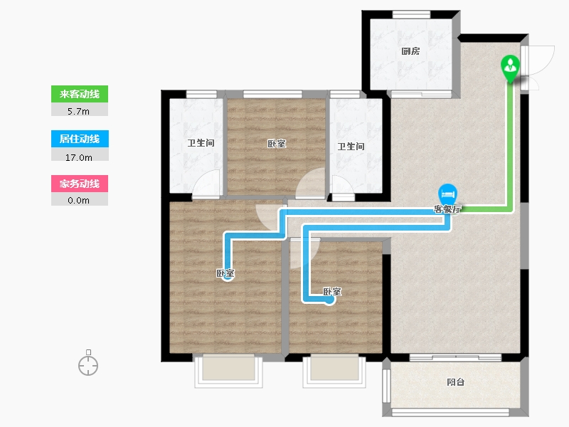 河南省-安阳市-建业凤凰城北岸-104.01-户型库-动静线