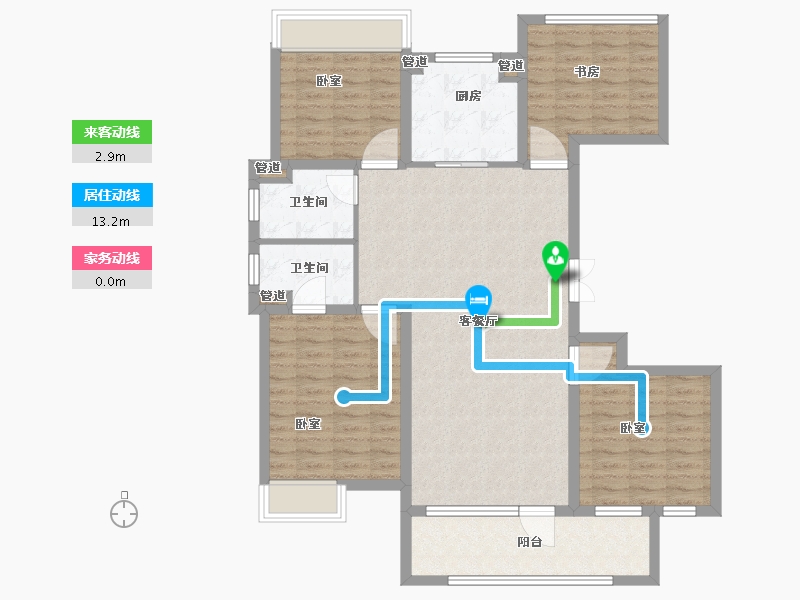 山东省-菏泽市-中璟珑璟湾-111.99-户型库-动静线