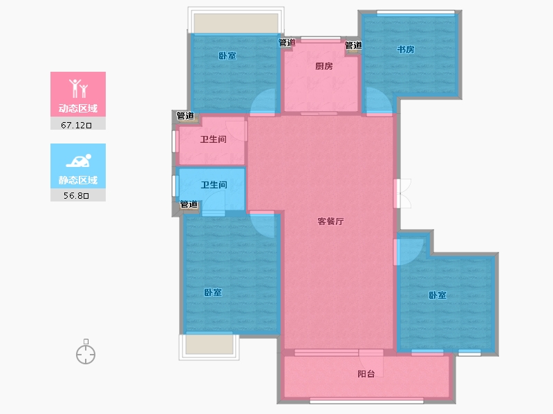 山东省-菏泽市-中璟珑璟湾-111.99-户型库-动静分区