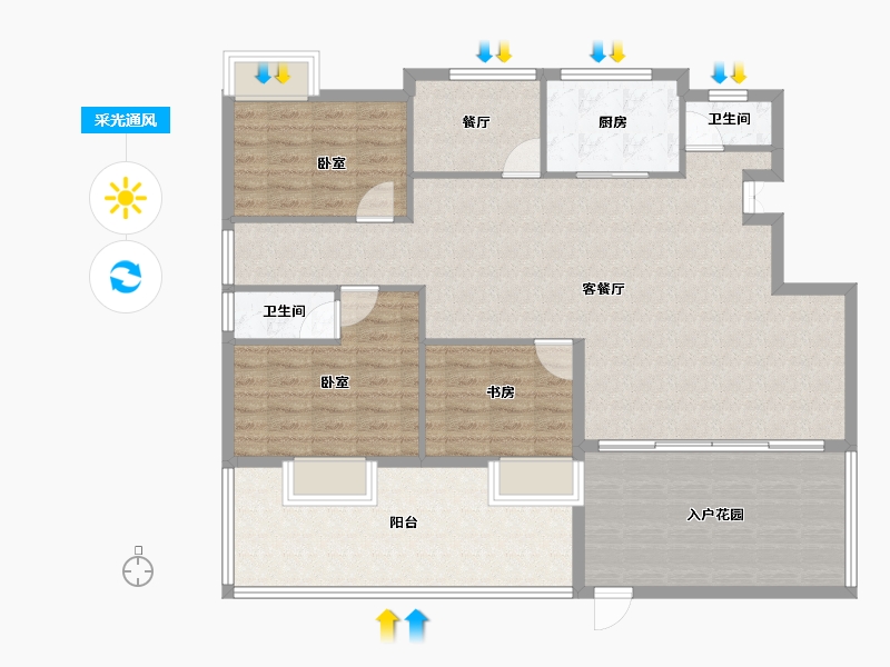 山东省-聊城市-御润好家-130.00-户型库-采光通风