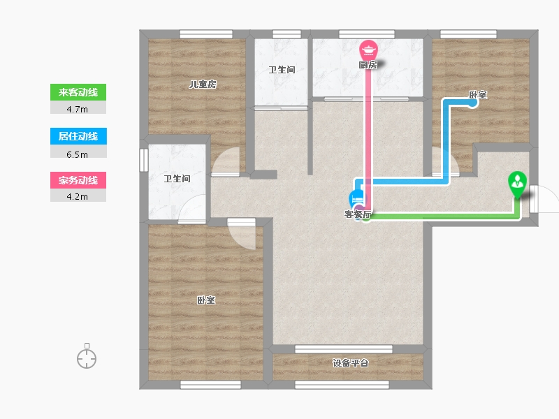 新疆维吾尔自治区-乌鲁木齐市-秦基澜城-84.12-户型库-动静线