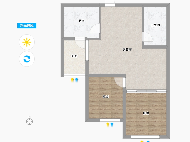 山东省-烟台市-海上明珠-65.00-户型库-采光通风