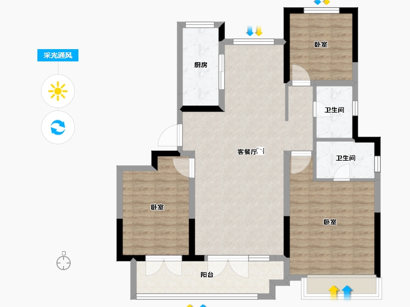 山东省-聊城市-东昌天悦-99.00-户型库-采光通风