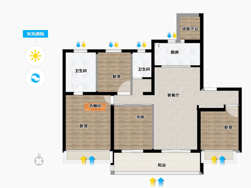 河南省-洛阳市-旭辉朗瑞中央公园-114.00-户型库-采光通风