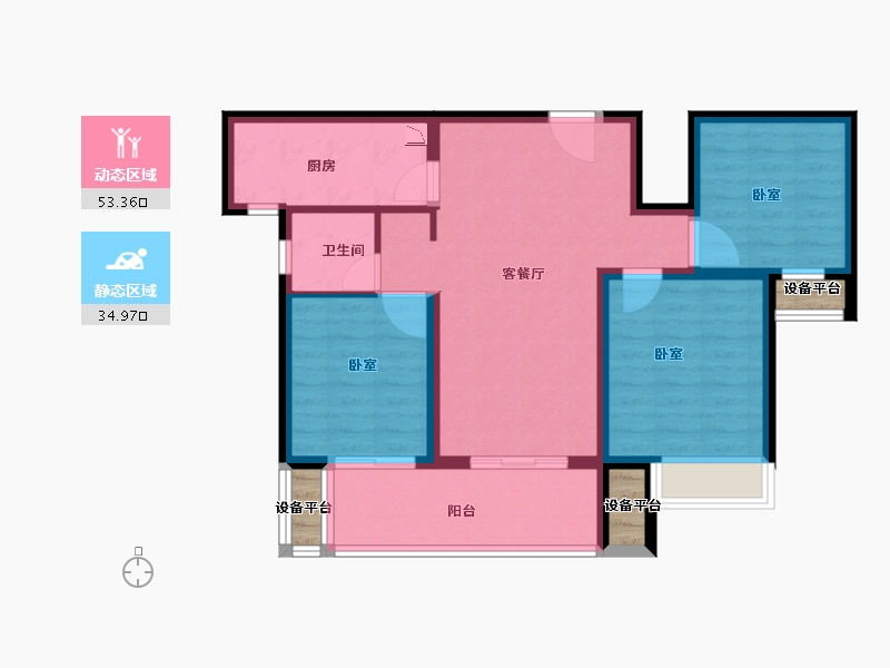 河南省-洛阳市-旭辉朗瑞中央公园-82.00-户型库-动静分区