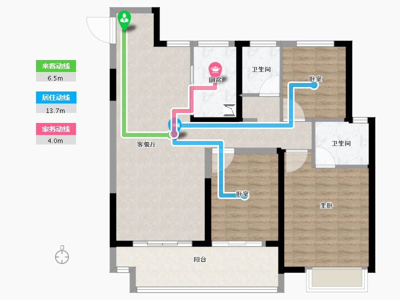 河南省-洛阳市-金科绿都天宸-102.00-户型库-动静线