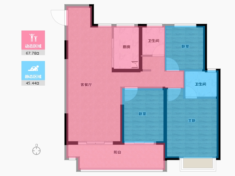 河南省-洛阳市-金科绿都天宸-102.00-户型库-动静分区