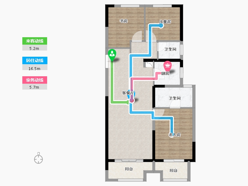 河南省-郑州市-正弘·青云筑-106.01-户型库-动静线