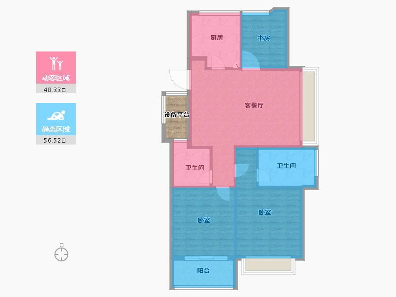 浙江省-嘉兴市-绿城盐官理想水镇-98.21-户型库-动静分区