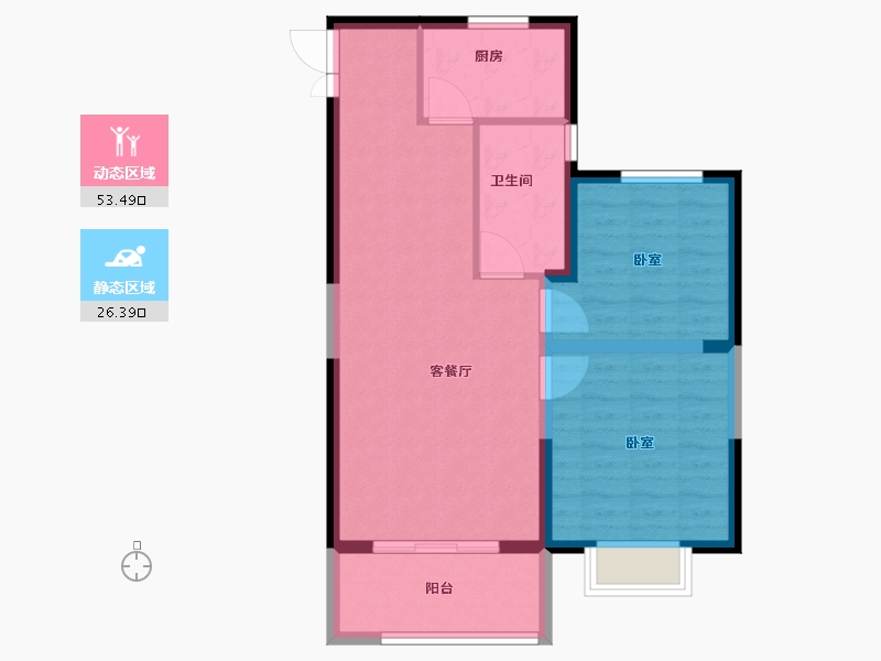 河南省-安阳市-建业凤凰城北岸-72.00-户型库-动静分区