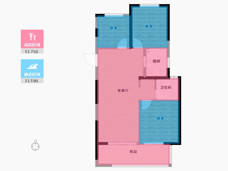 河南省-洛阳市-金科绿都天宸-77.00-户型库-动静分区