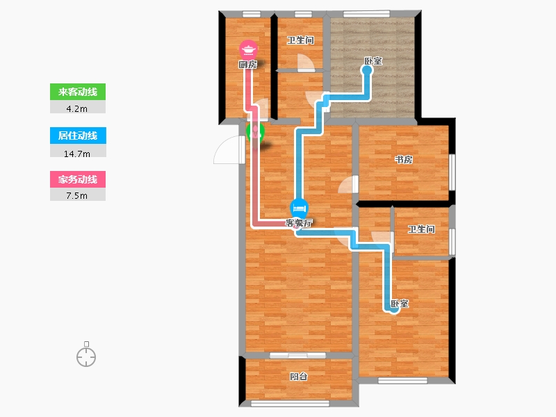 河南省-郑州市-华瑞·紫金嘉苑-94.38-户型库-动静线