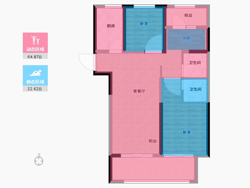 河南省-郑州市-融侨美域-83.00-户型库-动静分区