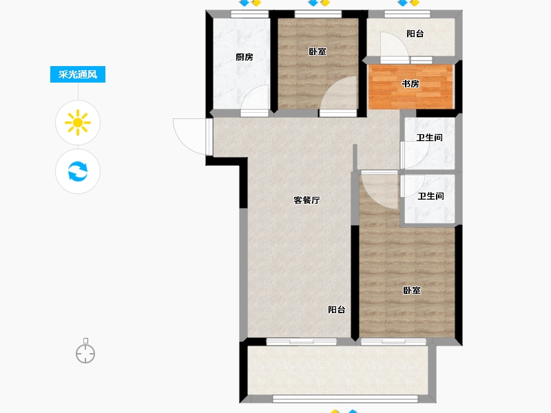 河南省-郑州市-融侨美域-83.00-户型库-采光通风