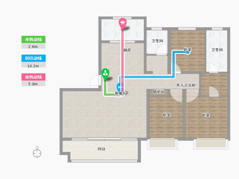 山东省-临沂市-房源·西岸公园-144.00-户型库-动静线