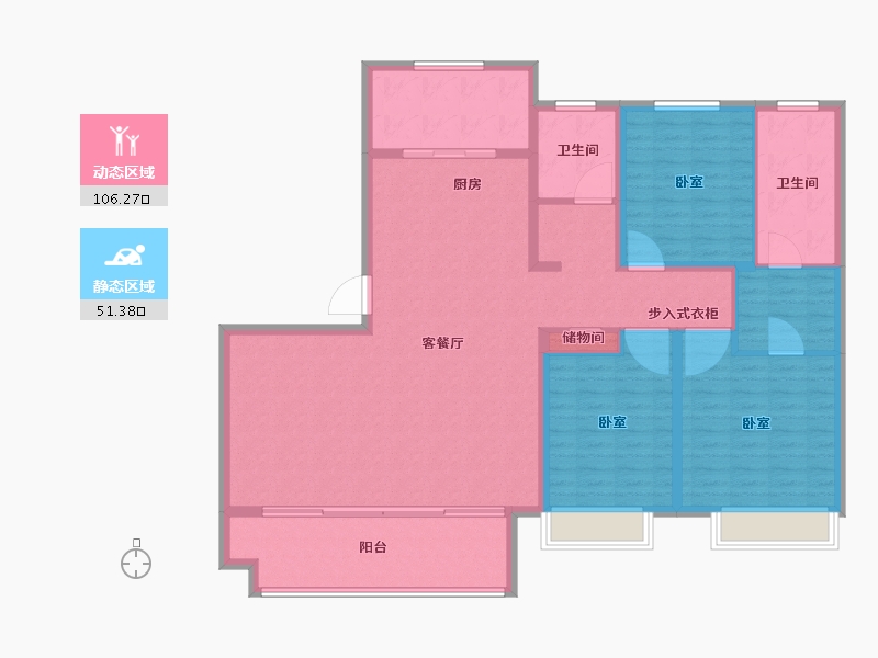 山东省-临沂市-房源·西岸公园-144.00-户型库-动静分区