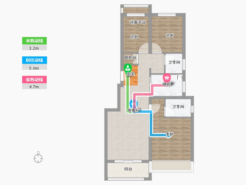 浙江省-台州市-宝龙宏地官河上城-73.79-户型库-动静线