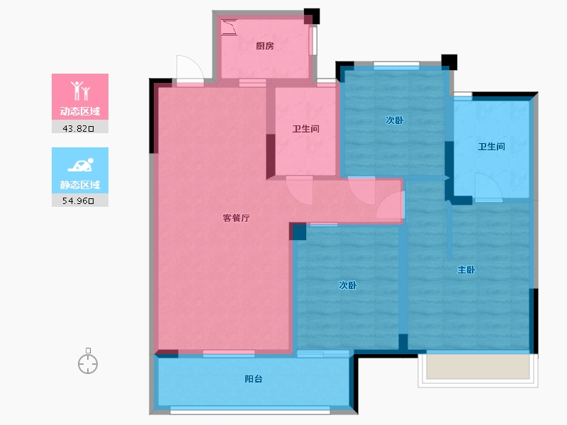 安徽省-蚌埠市-新威·龙门壹品-87.50-户型库-动静分区