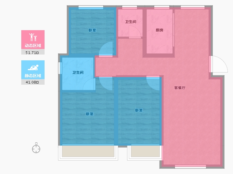 山东省-聊城市-民生·光岳壹號院-82.61-户型库-动静分区