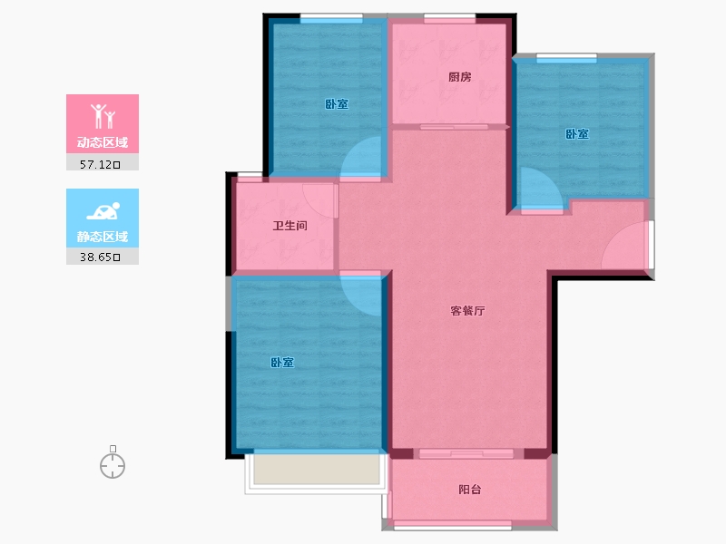 河南省-洛阳市-正弘悦府-86.00-户型库-动静分区