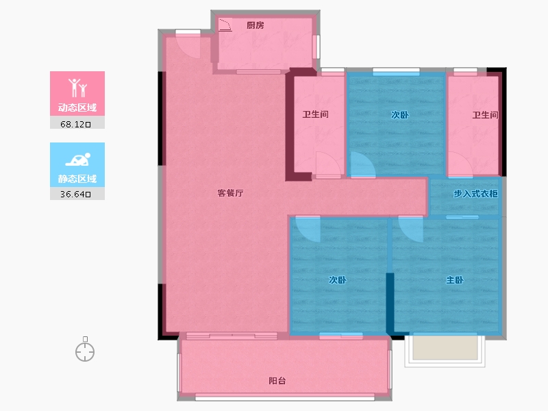 福建省-福州市-长乐世茂璀璨悦城-95.00-户型库-动静分区