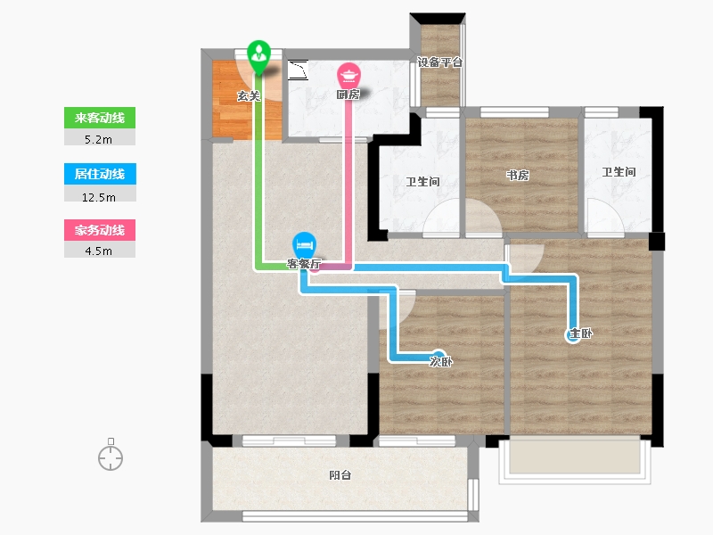 浙江省-台州市-瑞府-81.99-户型库-动静线