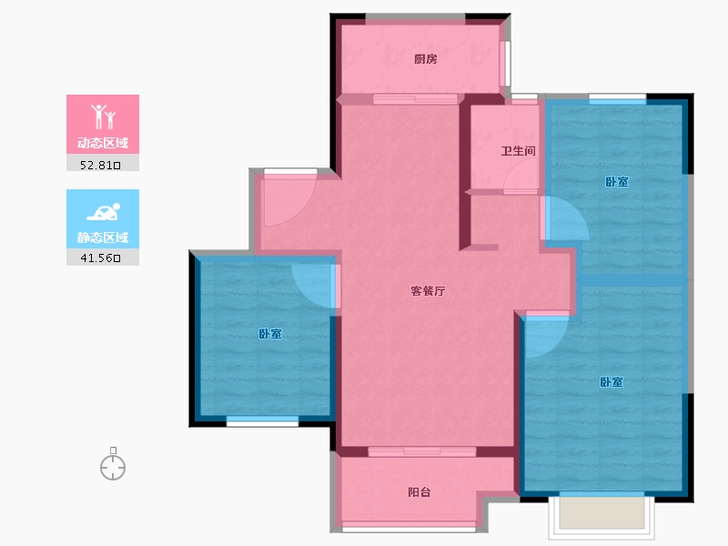 山东省-临沂市-高新·科技佳苑-84.00-户型库-动静分区