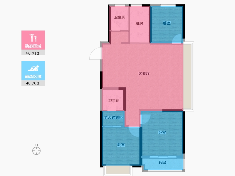 山东省-聊城市-鲁商东阿喜园-95.85-户型库-动静分区