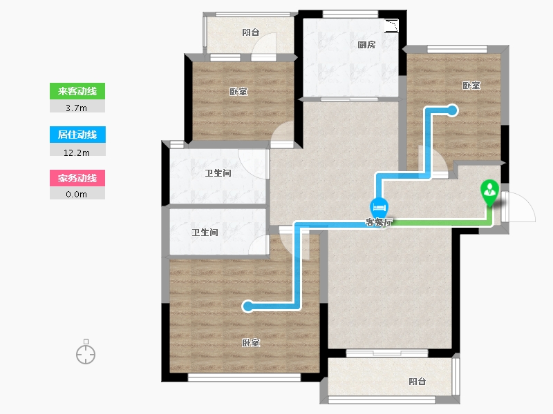 河南省-焦作市-新时代8号院-93.83-户型库-动静线