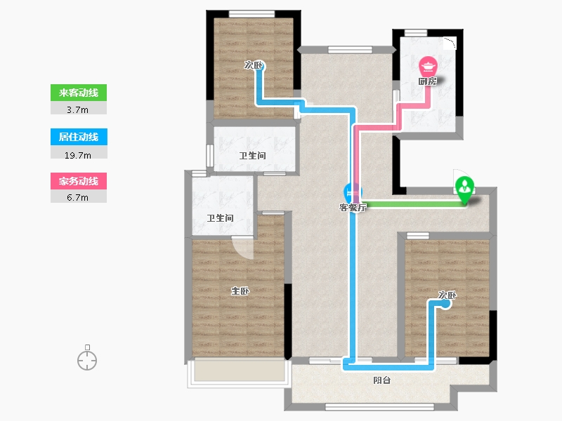 安徽省-蚌埠市-翰林府-105.52-户型库-动静线