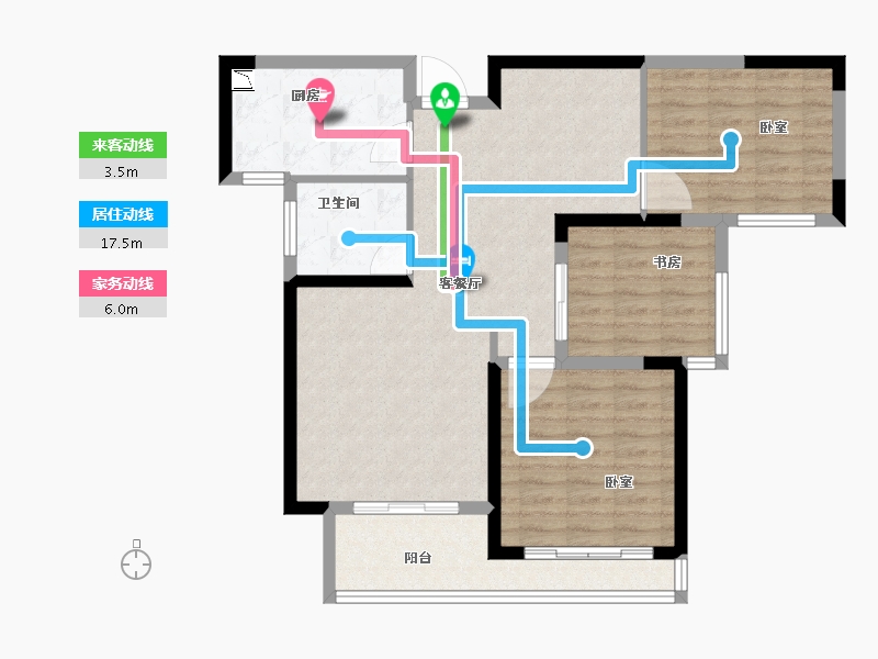 河南省-焦作市-新时代8号院-89.03-户型库-动静线