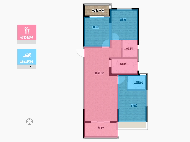 河南省-安阳市-易祥紫悦台-94.99-户型库-动静分区