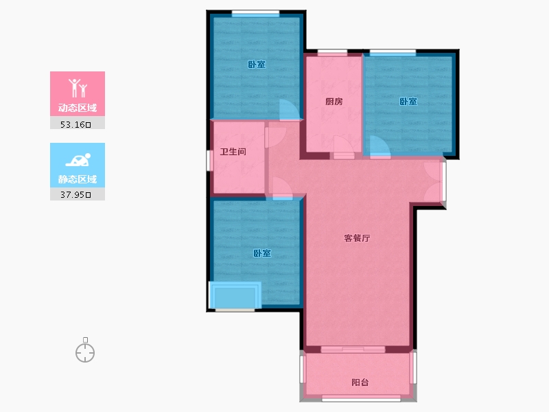 河南省-郑州市-正商启盛华庭-81.67-户型库-动静分区