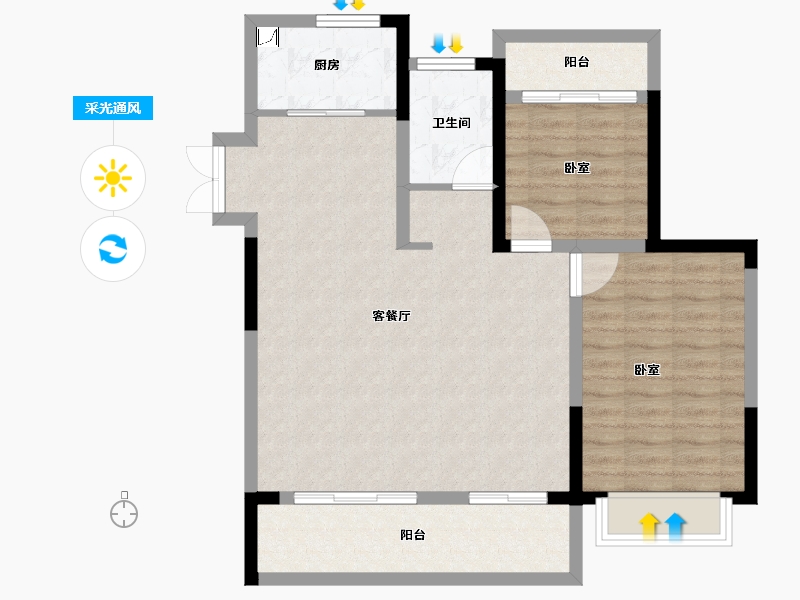 安徽省-合肥市-京冠悦荣府-86.00-户型库-采光通风