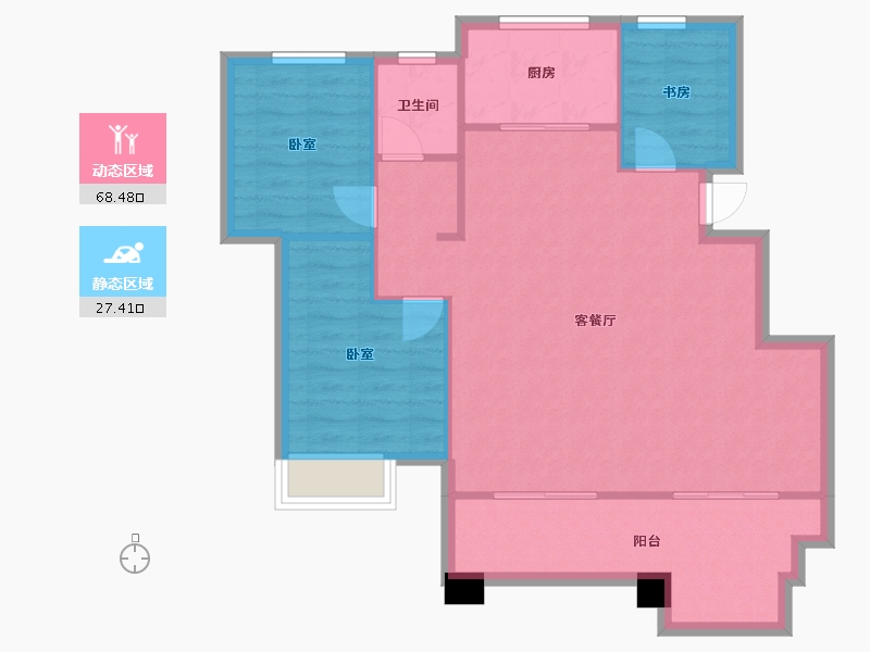 安徽省-合肥市-华地翡翠公园-88.00-户型库-动静分区