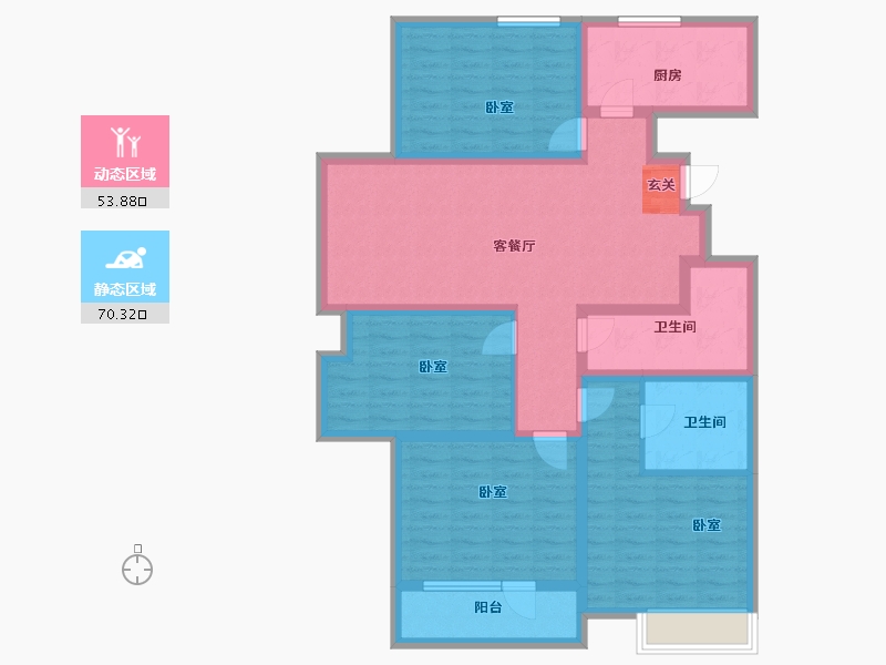 山东省-青岛市-海信都市逸品-109.75-户型库-动静分区