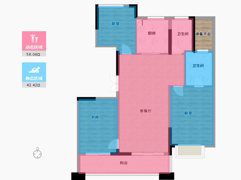 安徽省-合肥市-葛洲坝紫郡府-92.05-户型库-动静分区