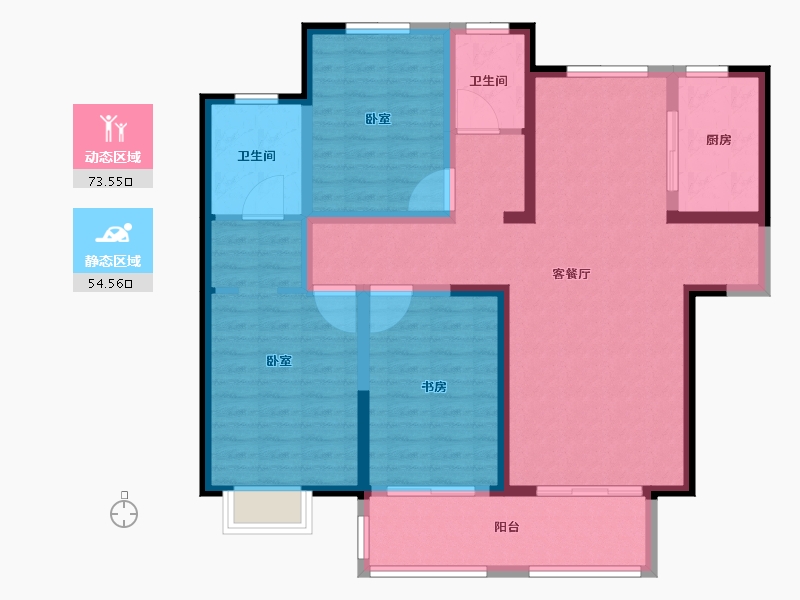 河南省-新乡市-禹洲嘉誉公元-114.47-户型库-动静分区