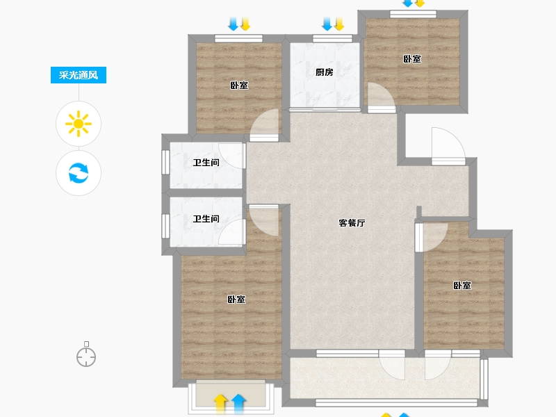 山东省-临沂市-未来城·首府-94.00-户型库-采光通风