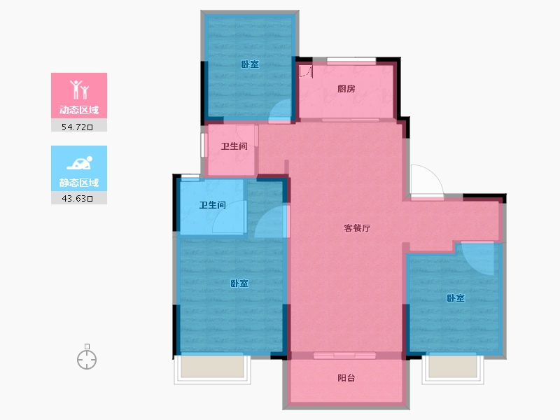 安徽省-合肥市-学林春晓-88.00-户型库-动静分区